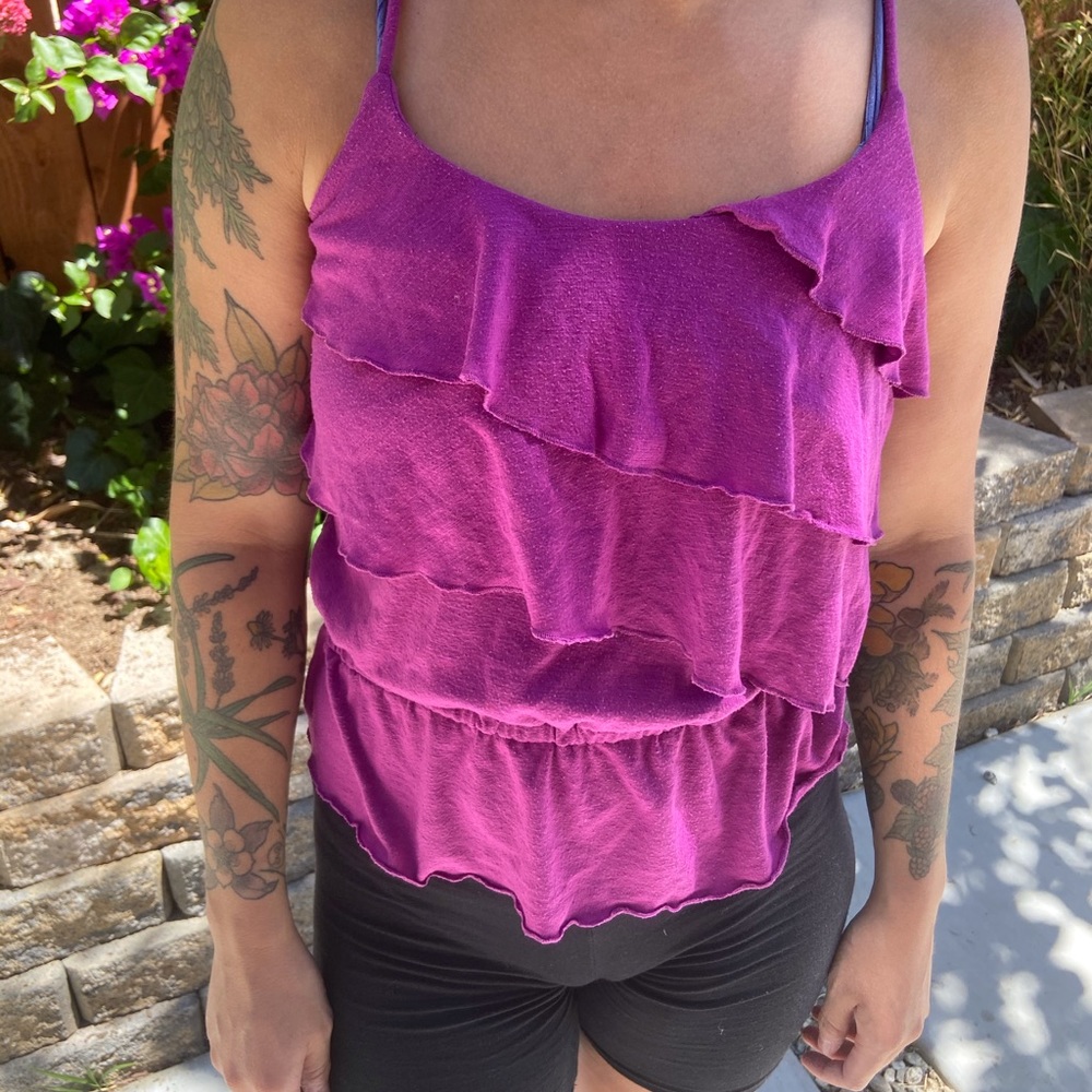 Fuchsia Ruffle Tank - Picture 2 of 4
